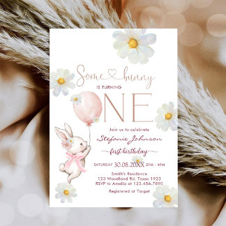 Some Bunny First 1st Birthday Invitation Einladung