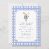 Some Bunny First Birthday Boy Invitation Einladung (Vorderseite)