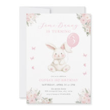 Some Bunny Floral Girl Pink Bunny Birthday