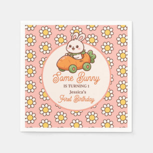Some Bunny Floral Ostern Mädchen 1. Geburtstagsfei Serviette