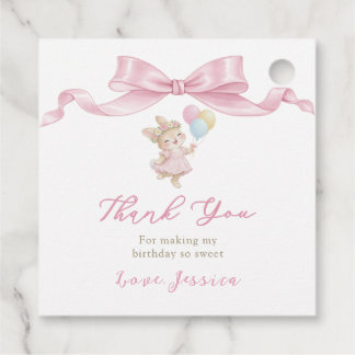 Some Bunny Girl Pink is Turning One Birthday Thank Geschenkanhänger
