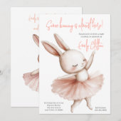 Some Bunny Is Almost Here Ballerina Baby Shower Einladung (Vorne/Hinten)