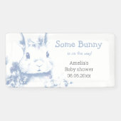 Some Bunny is coming Blue Baby Shower Banner (Horizontal)