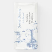 Some Bunny is coming Blue Baby Shower Banner (Vertikal)