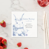 Some Bunny is coming Blue Baby Shower Serviette (Beispiel)