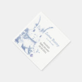 Some Bunny is coming Blue Baby Shower Serviette (Ecke)
