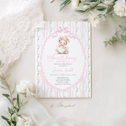 Some Bunny Is On The Way Baby Shower Girl Einladung