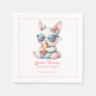 Some Bunny Is On the Way Baby Shower Serviette