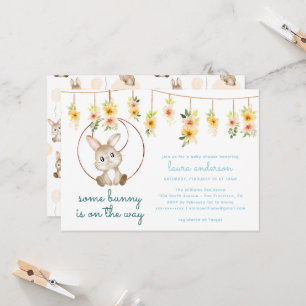 Some Bunny Is On The Way Boho-Hasen-Baby-Party Einladung