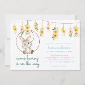 Some Bunny Is On The Way Boho Rabbit Baby Shower Einladung (Vorderseite)