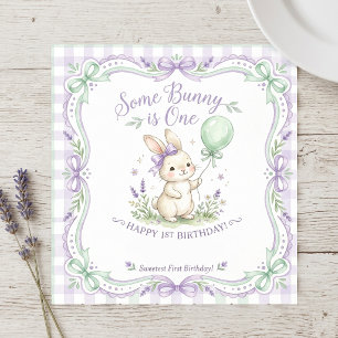 Some Bunny is One 1st Geburtstagsservietten Salbei Serviette