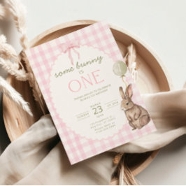Some Bunny is One Birthday Invitation Easter Einladung