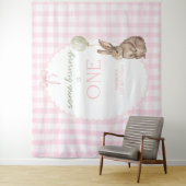 Some Bunny is One Birthday Personalized Banner  Wandteppich (Beispiel)