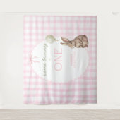 Some Bunny is One Birthday Personalized Banner  Wandteppich (Vorderseite)