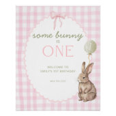 Some Bunny is One Birthday Welcome Sign Poster (Vorderseite)