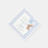 Some Bunny Is One Blue Balloons 1st Birthday Serviette (Ecke)