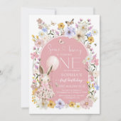 Some Bunny Is ONE First 1st Birthday Invitation Einladung (Vorderseite)