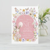 Some Bunny Is ONE First 1st Birthday Invitation Einladung (Stehend Vorderseite)