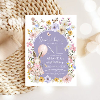 Some Bunny Is ONE First 1st Birthday Invitation Einladung