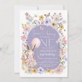 Some Bunny Is ONE First 1st Birthday Invitation Einladung (Vorderseite)