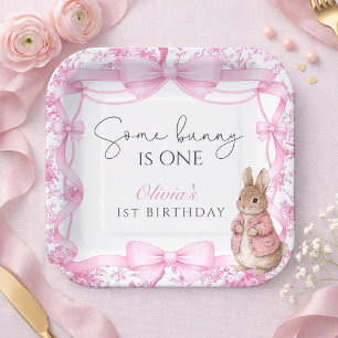 Some Bunny Is One Girl 1. Geburtstag Pappteller