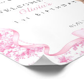 Some Bunny Is One Girl 1st Birthday Welcome Poster (Ecke)