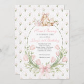 Some Bunny is One Invitation, Bunny Birthday Einladung (Vorne/Hinten)