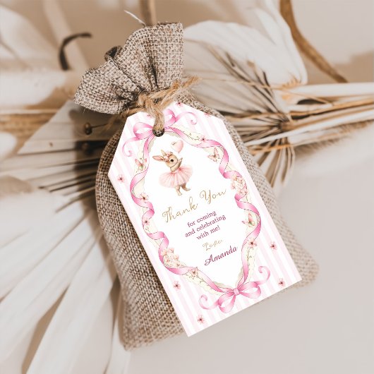 Some Bunny is One Pink Bow Gingham 1st Birthday Geschenkanhänger