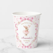 Some Bunny is One Pink Bow Gingham 1st Birthday Pappbecher (Rückseite)