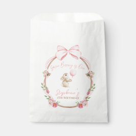 Some Bunny is One Rosa Schleife Hase Erster Geburt Geschenktütchen