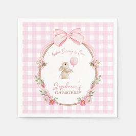 Some Bunny is One Rosa Schleife Kaninchen Erster G Serviette