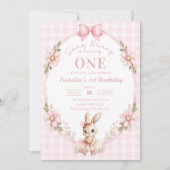 Some Bunny is Turning One 1st Birthday  Einladung (Vorderseite)