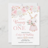 Some Bunny is Turning One 1st Birthday Einladung (Vorderseite)