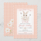 Some Bunny is Turning One Birthday Einladung (Vorne/Hinten)