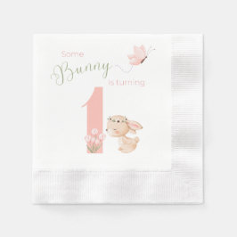 Some BUNNY is turning ONE dessert napkin Serviette