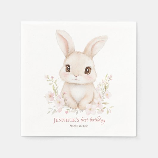 Some Bunny is Turning One Paper Napkins Serviette (Vorderseite)