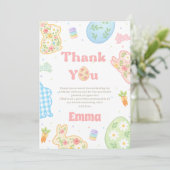 Some Bunny is Turning One Pastel Birthday Dankeskarte (Stehend Vorderseite)