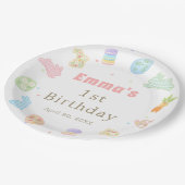 Some Bunny is Turning One Pastel Birthday Pappteller (Schrägansicht)