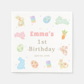 Some Bunny is Turning One Pastel Birthday Serviette (Vorderseite)