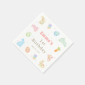 Some Bunny is Turning One Pastel Birthday Serviette (Ecke)