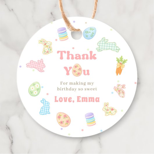 Some Bunny is Turning One Pastel Birthday Thank  Geschenkanhänger