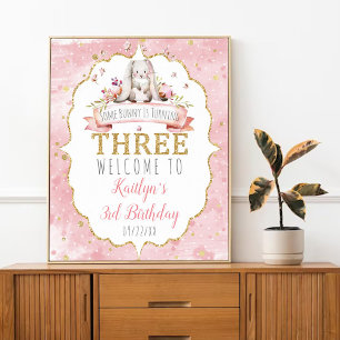 Some Bunny is Turning Three 3rd Birthday Welcome Poster