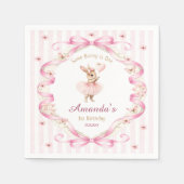 Some Bunny ist Ein Rosa Schleife Gingham 1. Geburt Serviette (Vorderseite)