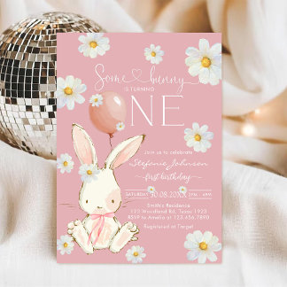 Some Bunny Little Bunny First 1st Birthday Einladung