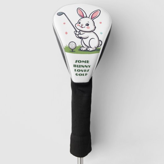 Some Bunny Loves Golf Spring Garden Green Funny Headcover (Vorderseite)