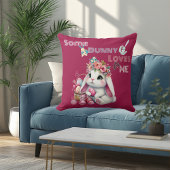 Some Bunny Loves Me Whimsical Spring Basket Custom Kissen
