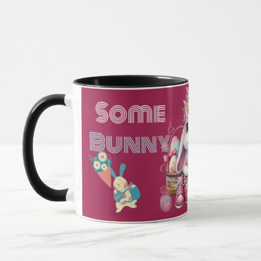 Some Bunny Loves Me Whimsical Spring Personalized Tasse (Links)