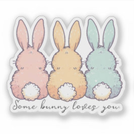 Some Bunny Loves You Custom Contour Aufkleber