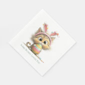 Some Bunny Loves You Cute Easter Cat Napkins Serviette (Ecke)