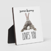 Some Bunny Loves You – Cute Rabbit Mug for Bunny  Fotoplatte (Vorderseite)